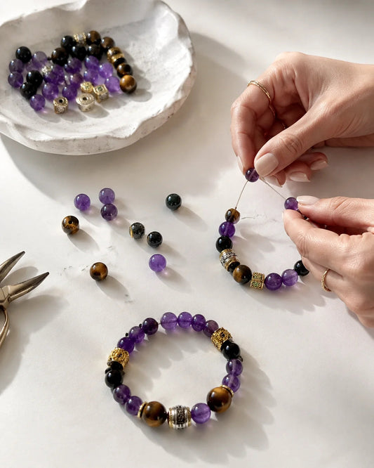 A Strandzen bracelet and simple studio materials for careful storage
