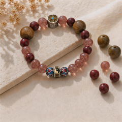 Love Frame DIY crystal bracelet kit with pink and warm-toned beads thumbnail