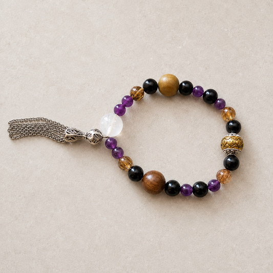 Night Anchor finished crystal bracelet primary view with a silver-tone tassel