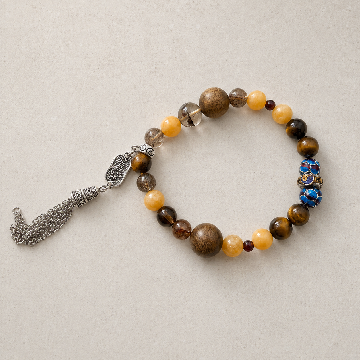 Golden Passage finished crystal bracelet primary view with a silver-tone tassel