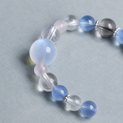 Maze Confidence Plan B pale blue, clear, smoky, and pale lavender bead detail thumbnail