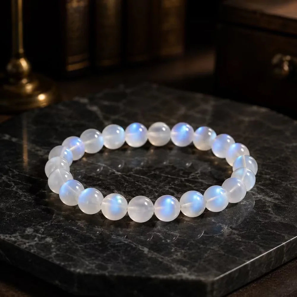Moonstone single-stone bracelet material study