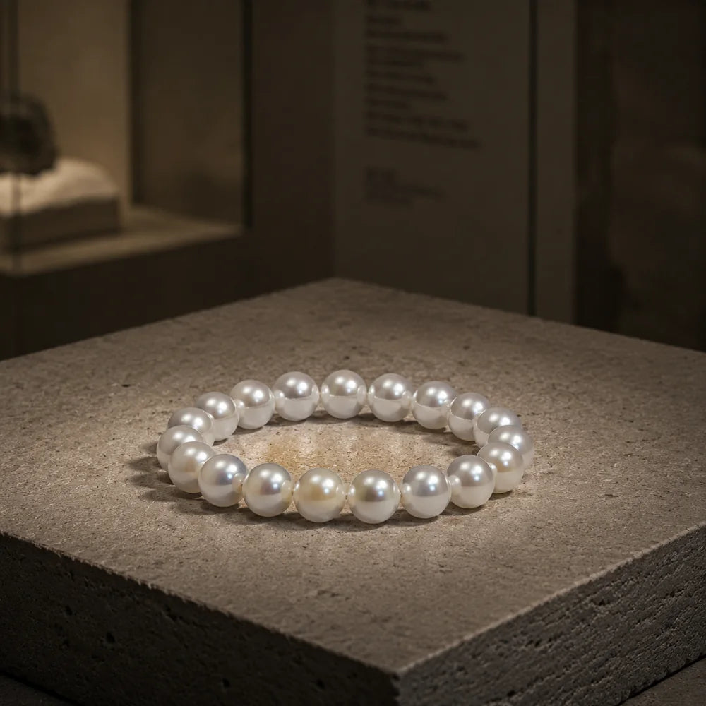 Pearl single-stone bracelet material study