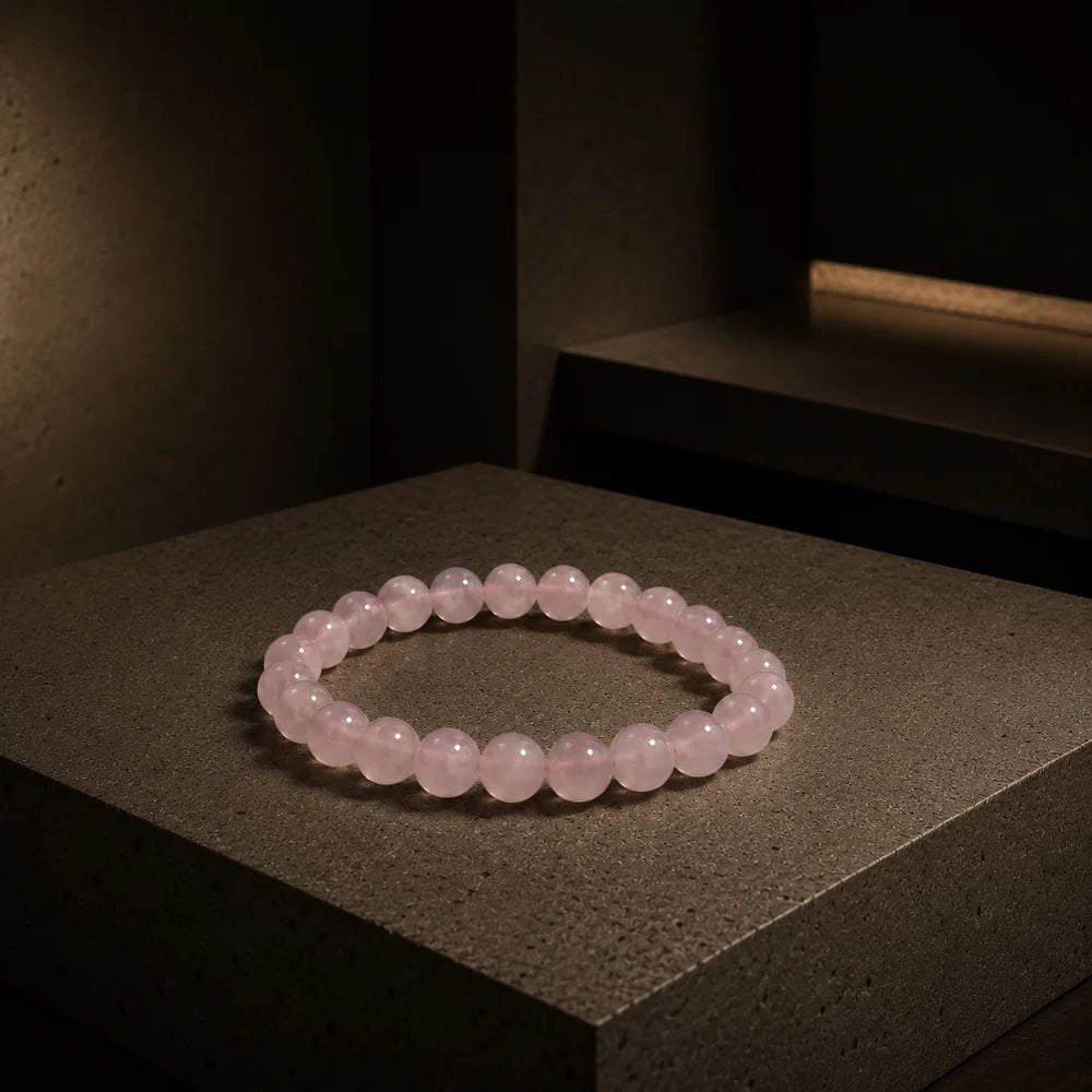 Pink Agate single-stone bracelet material study