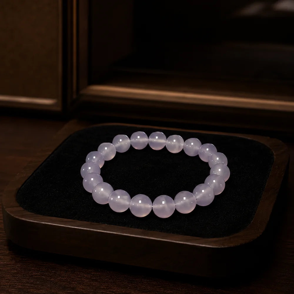 Purple Chalcedony single-stone bracelet material study