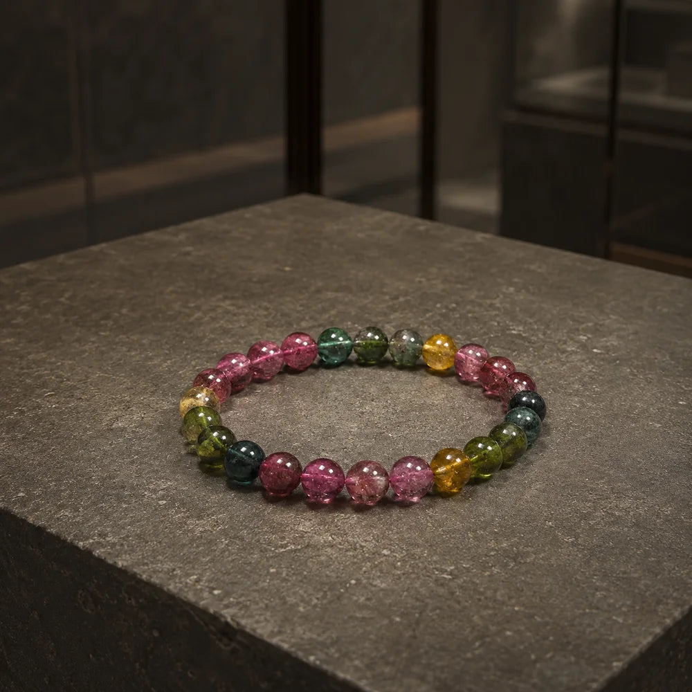 Tourmaline single-stone bracelet material study